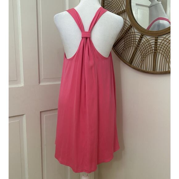 Alice + Olivia‎ Dress Trina Silk Flowy Swing Mini Racerback Sleeveless Pink M? - Picture 2 of 4